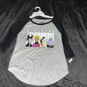 Disney villains qtr sleeve shirt